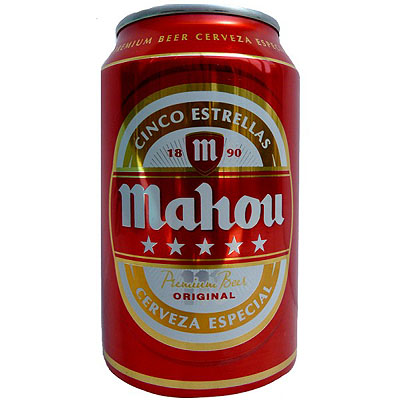 Cerveza Mahou, bote 33 cl